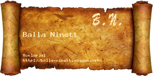 Balla Ninett névjegykártya